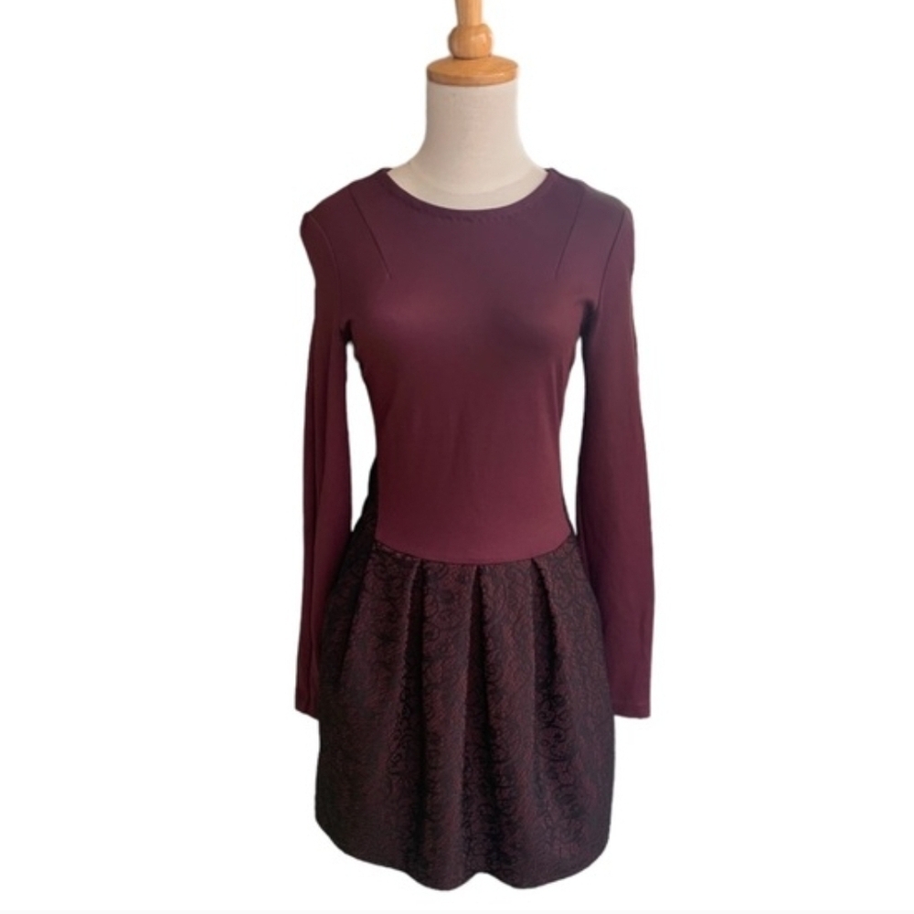 Aritzia Burgundy Long Sleeve Dress
